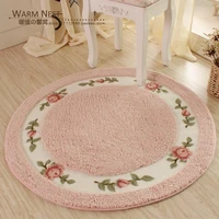 huamao pastoral flower doormat soft plush round rotating chair floor mat modern bathroom carpet children play matrugs