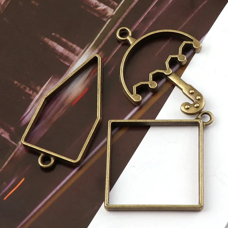 

Vintage Umbrella,Rhombus Antique Bronze Metal Hollow Frame Connector Charms Pendant DIY Jewelry Findings Accessories