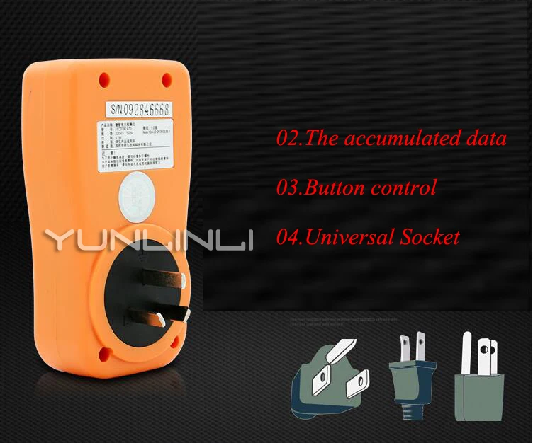 Power Energy Saving Monitor VC470 Metering Socket Air Conditioning Electrical Consumption Measuring Instrument |