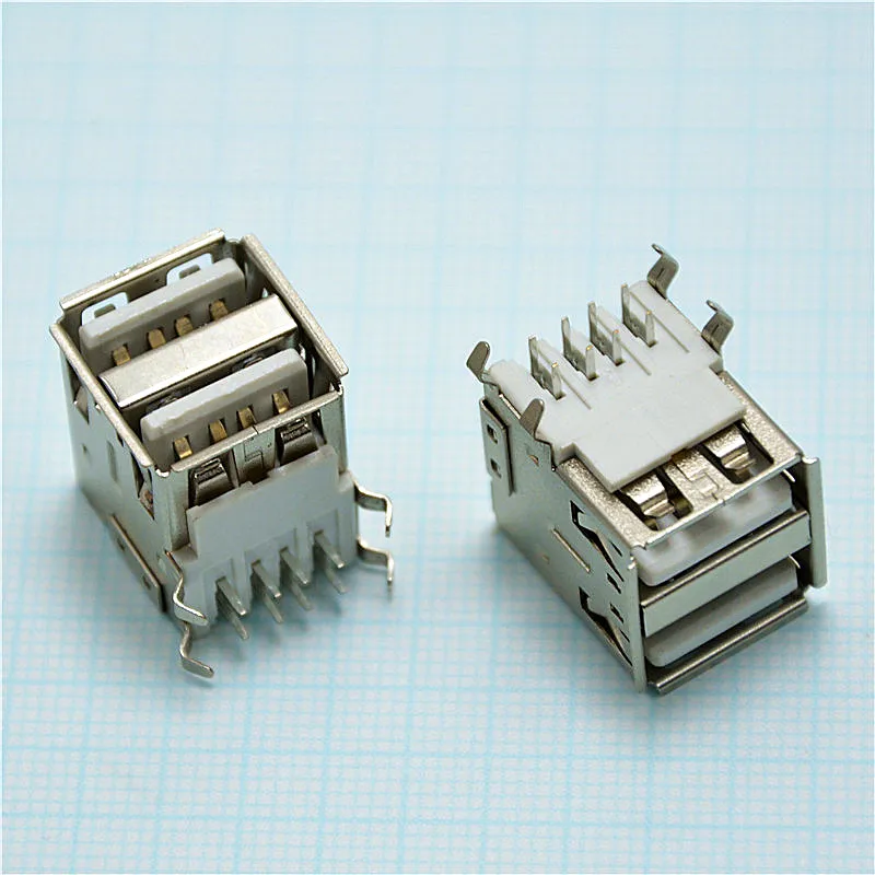 10 шт. DIY 90 градусов двойной USB 2.0 Женский 8 pin сварки припоя штекер Разъем для