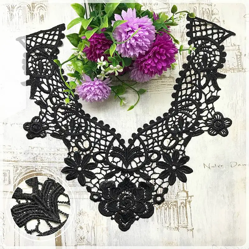 1 шт. белый красный чёрная аппликация цветок блестки украшение кружевная ткань