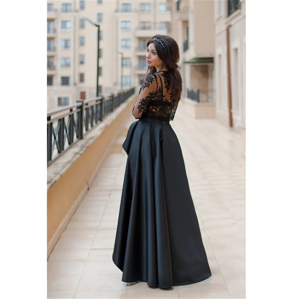 HONGFUYU платье из атласа с длинным рукавом Вечерние платья Макси женское формальное