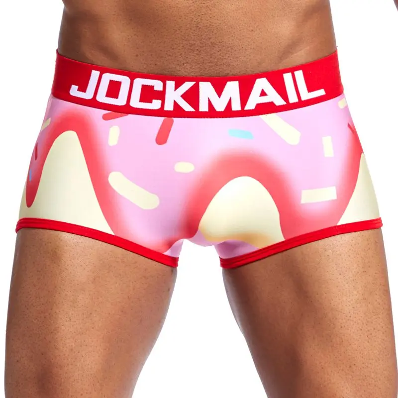 JOCKMAIL Boxer Sexy Men Underwear nylon printed boxershorts men trunks cuecas boxer masculina youth big boy Men Gay Underwear