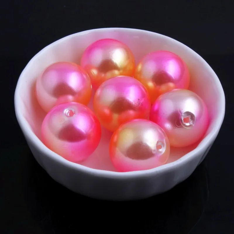 Акриловые бусины OYKZA радужные с имитацией жемчуга 12 мм 20 для детей модные