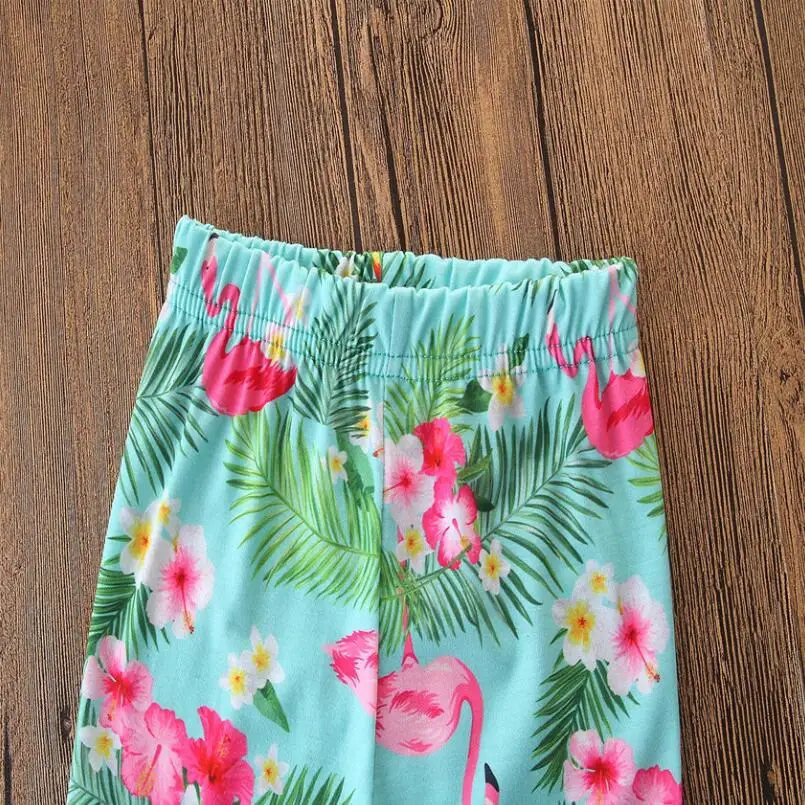 Комплект детской одежды из 2 предметов для девочек футболка с рисунком Фламинго +