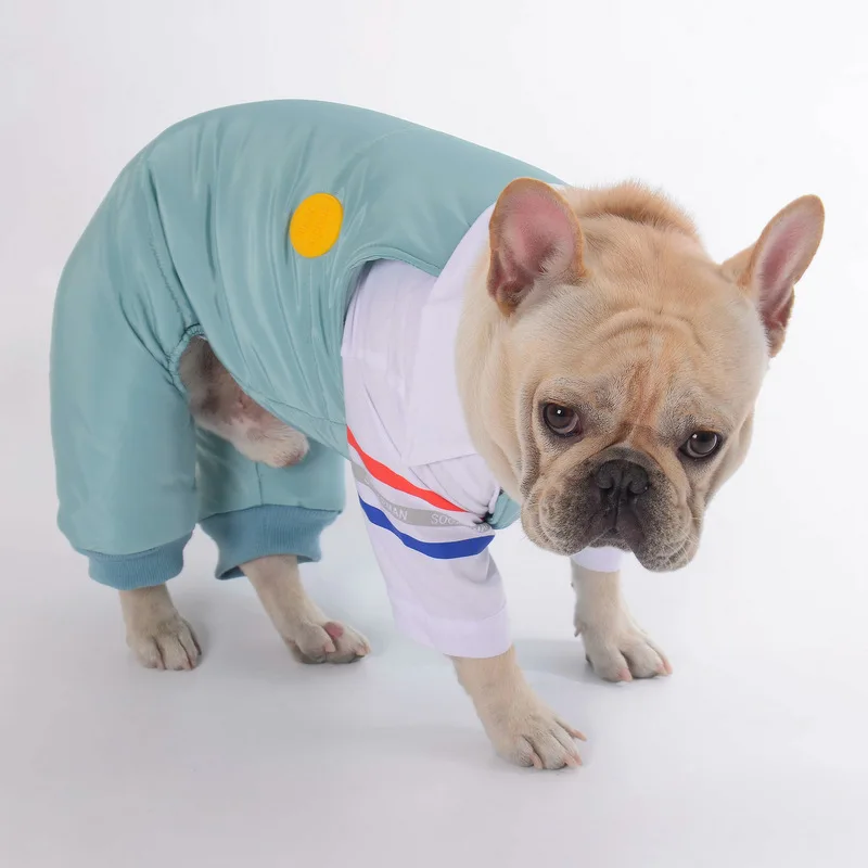 [MPK Dog зимняя одежда] Wongtim пуховик для французских Бульдогов и Мопсов, гетры