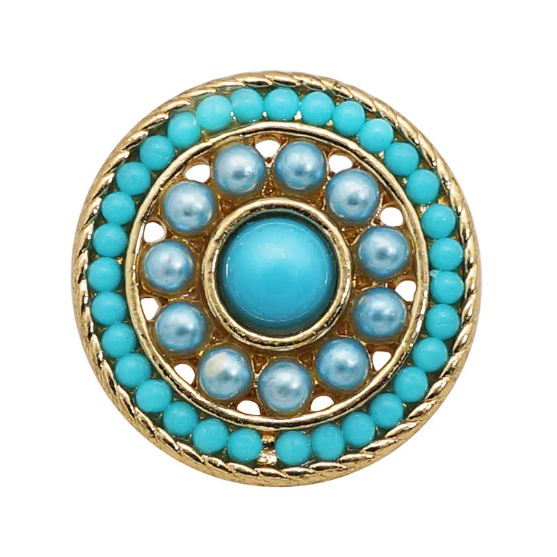KZ3303 New Fashion Beauty Golden Round Beads 22mm snap buttons fit 18mm jewelry wholesale | Украшения и аксессуары