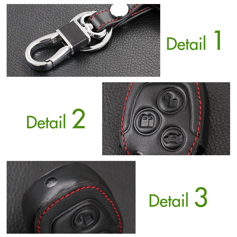 Genuine Leather car key cover sticker set protector accessories fit for ford Mondeo Fiesta Focus C-Max KA GALAXY remote holder | Автомобили