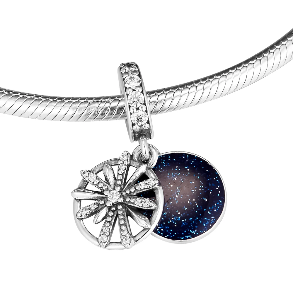 

DIY Fits for Europe Charms Bracelets Dazzling Wishes Hanging Beads with Clear CZ 100% 925 Sterling-Silver-Jewelry Free Shipping