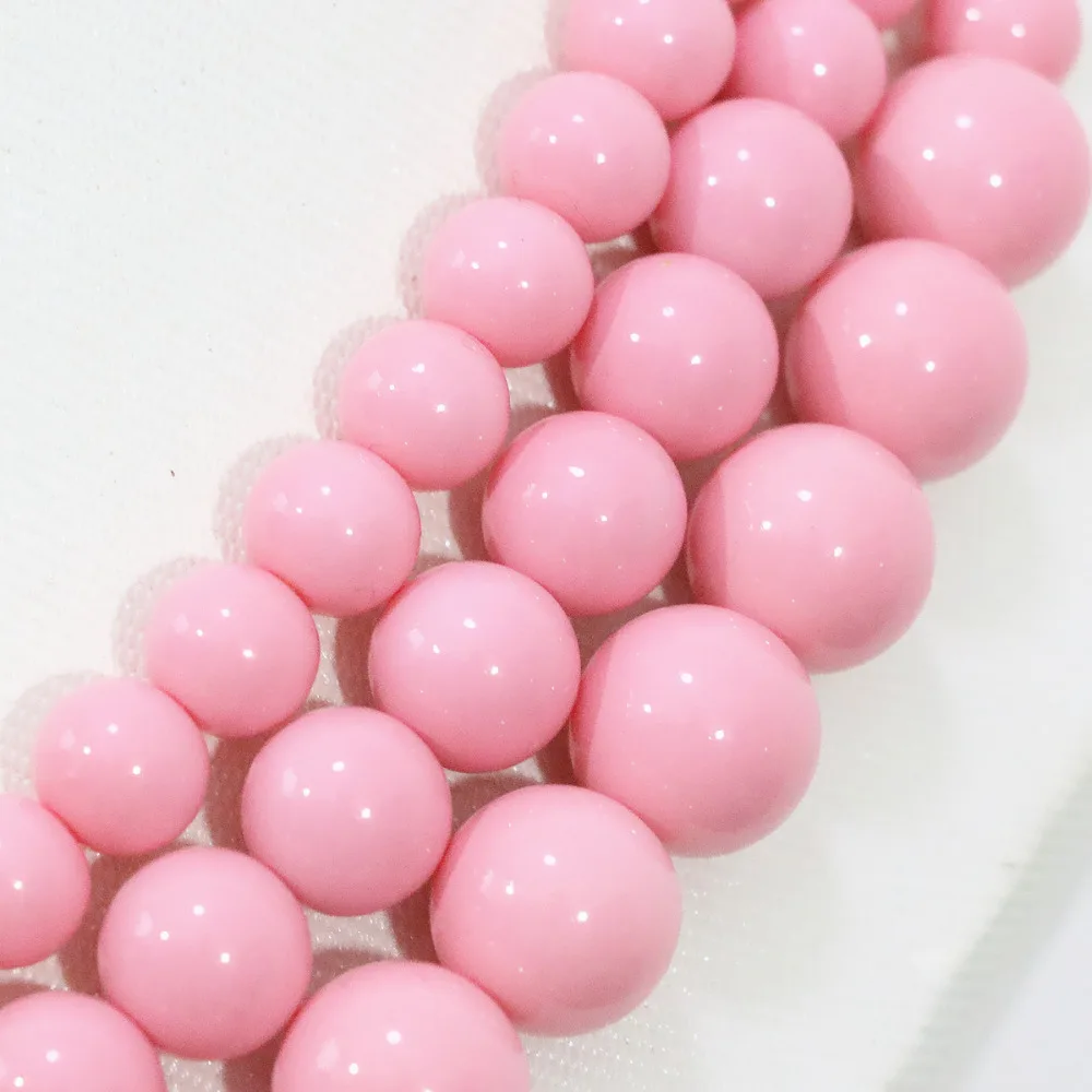 Романтическая Розовая Круглая оболочка для выпечки краски стеклянные бусины 3