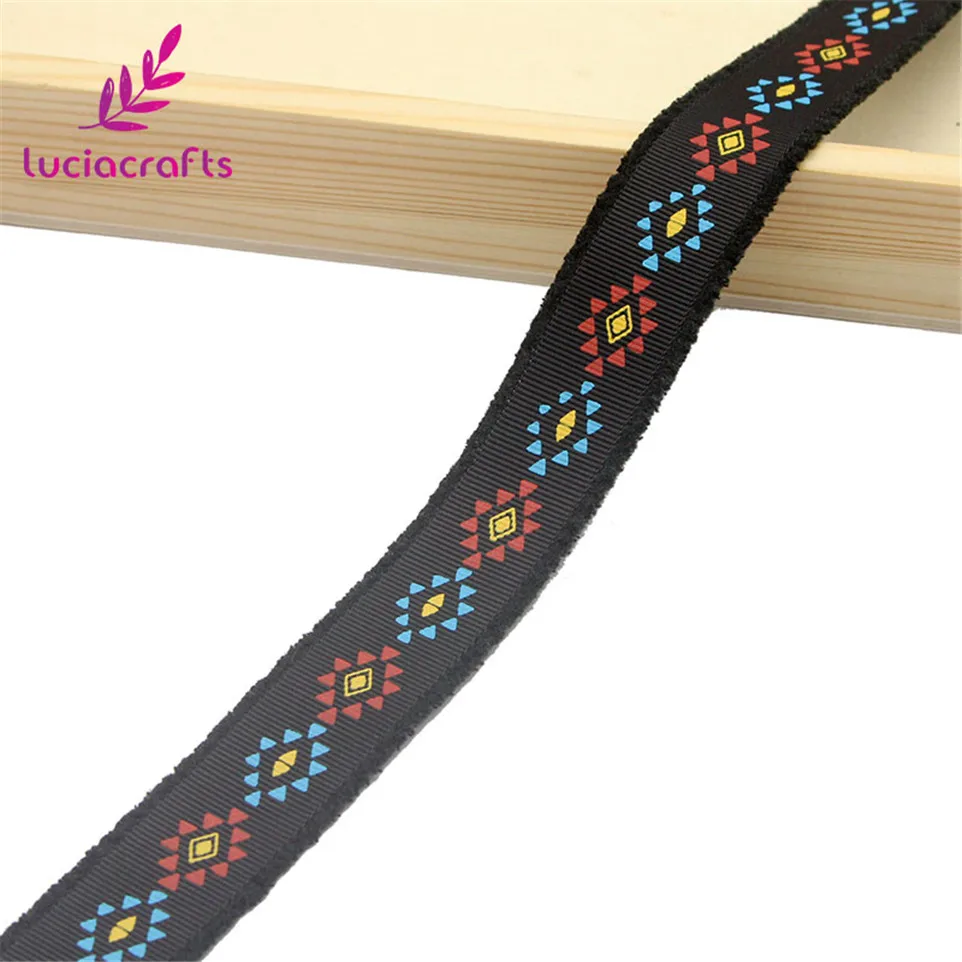 Lucia crafts 25 мм 5 ярдов/6 ярдов корсажная печатная лента в этническом стиле с бахромой DIY швейная отделка одежды подарочные аксессуары S0607