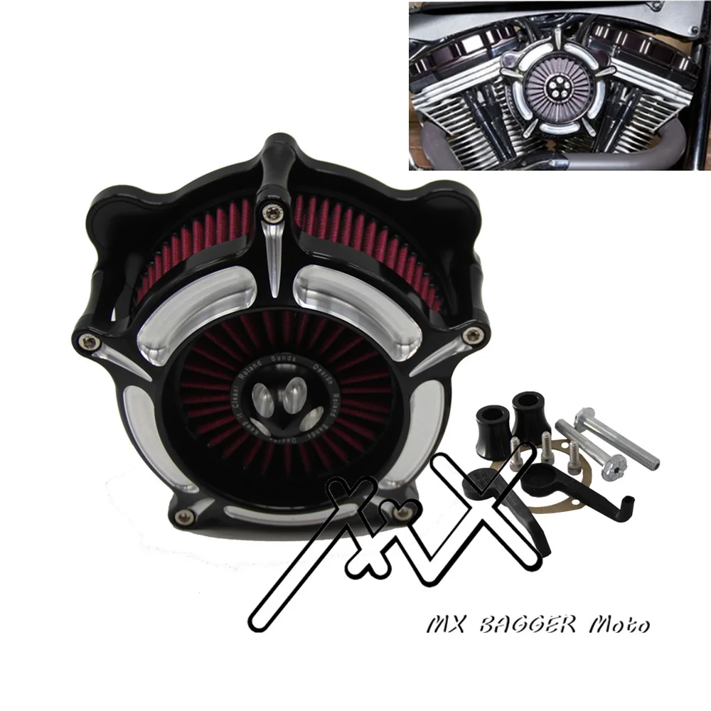 RSD Мотоцикл Chrome турбины воздухоочиститель Впускной фильтр комплект для Harley Touring Softail Dyna серый синий и красный цвета