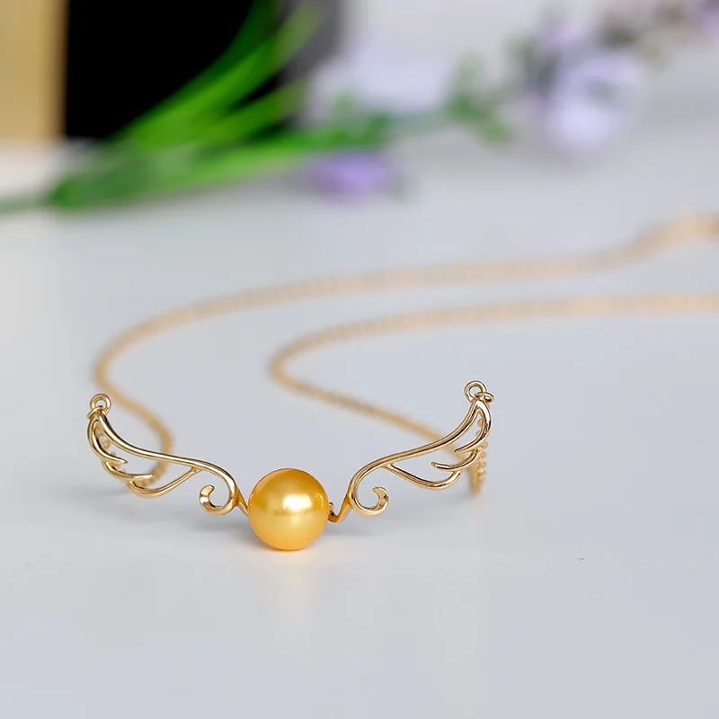 [YS] 8 5 9 мм морской жемчуг akoya подвеска Крылья ангела Жемчужное ожерелье|wing pendant|wing