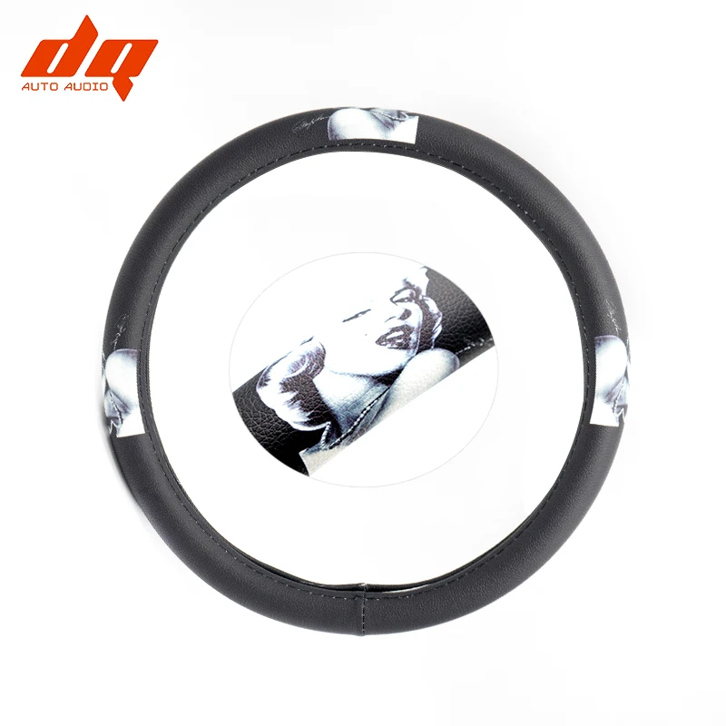Cartoon Steering Wheel Cover Marilyn Monroe Printing Car Steering-Wheel-Covers Auto Interior Accessories for Women Male | Автомобили и