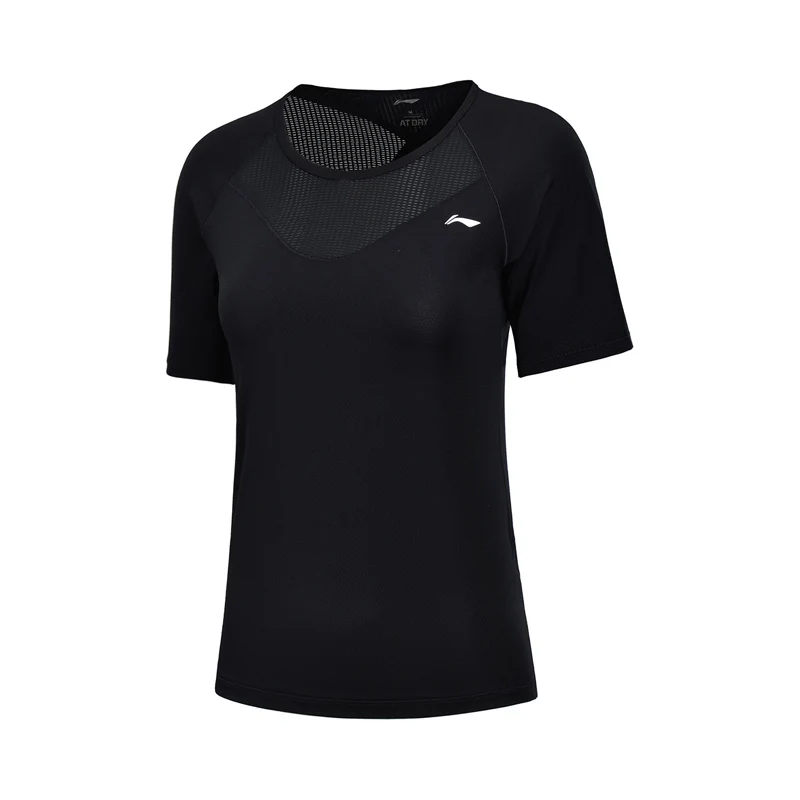 Женская футболка для тренировок Li-Ning облегающая дышащая из 92% полиэстера 8%