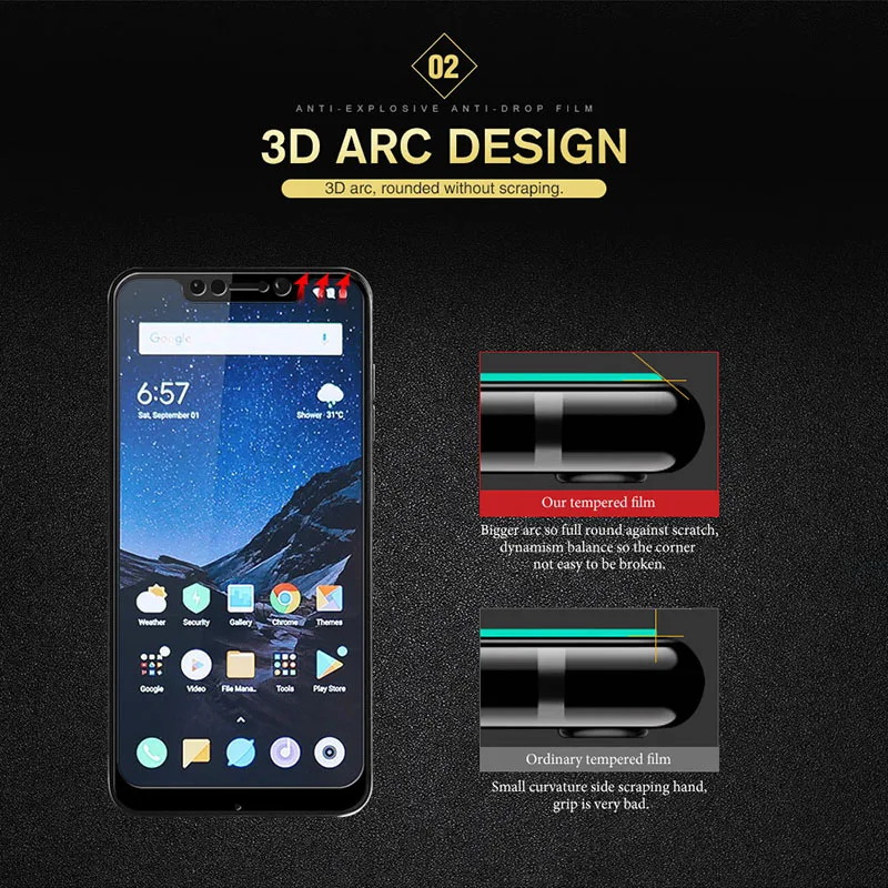 Для Xiaomi Mi 9 8 SE A2 Lite A1 закаленное стекло Xiomi Pocophone F1 Защита экрана для 6 Play Max 3