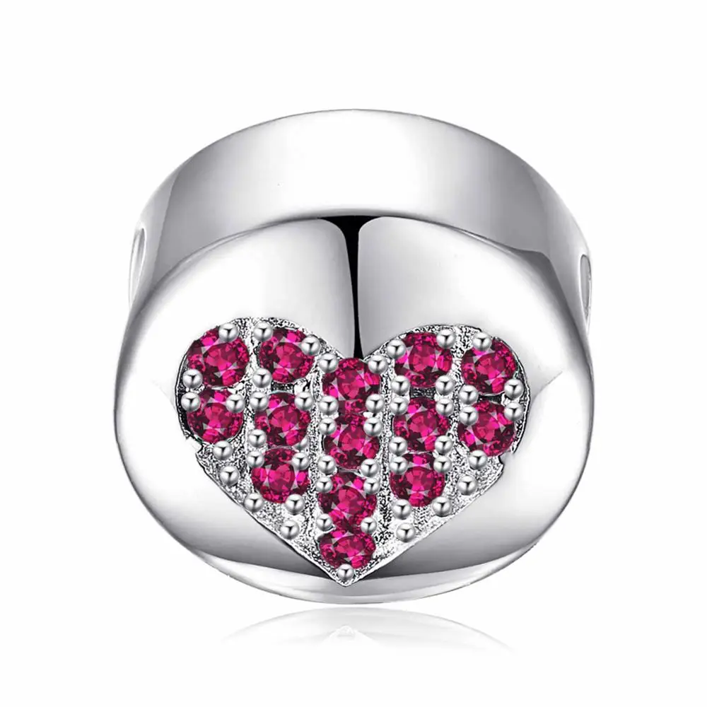 July-courage JewelryPalace кубического циркония 925 пробы серебро надежда круглый сердце шарики-брелки Fit Браслеты браслеты Модные украшения - Цвет: July-courage
