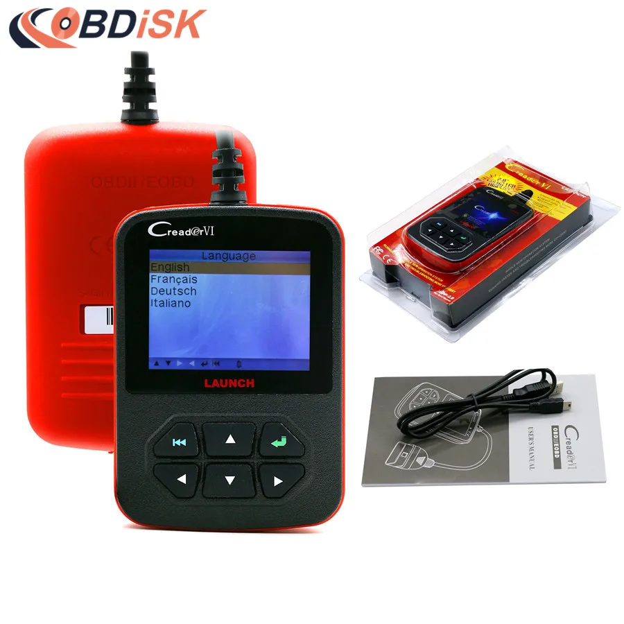 Оригинальный Launch Creader VI OBD2 считыватель кодов Поддержка многоязычного 6 OBDII сканер