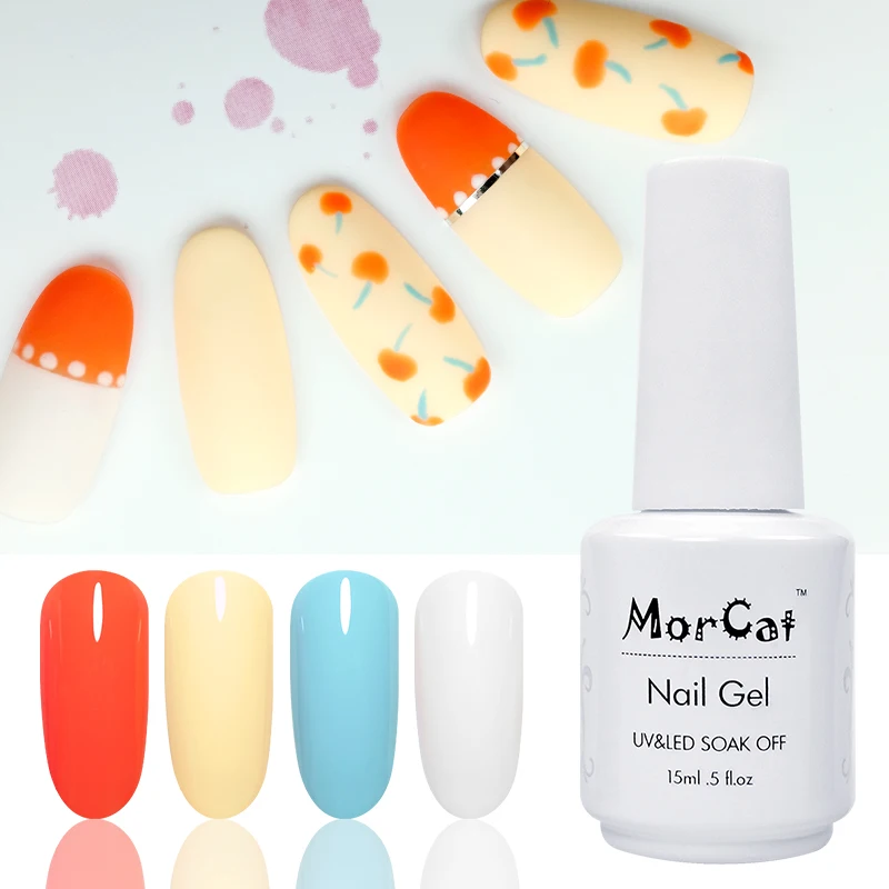 MorCat Гель лак для ногтей светло желтый УФ гель Semi Permanant Nail Art DIY дизайн 15 мл|Гель