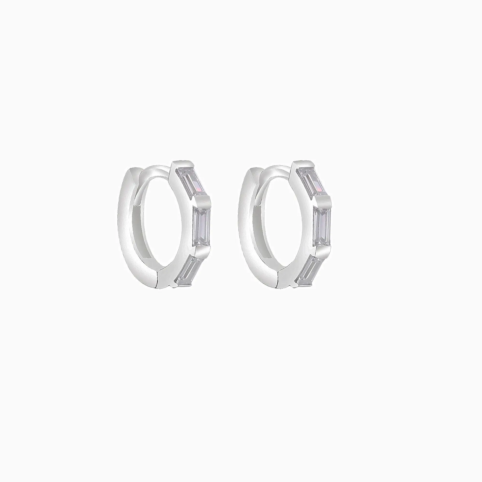 silver earring Moonmory реальные 925 пробы серебра Huggie серьги в виде колец, с камнями серьги-кольца с камнями для Европейский Для женщин вечерние ювелирные изделия - Окраска металла: silver earring