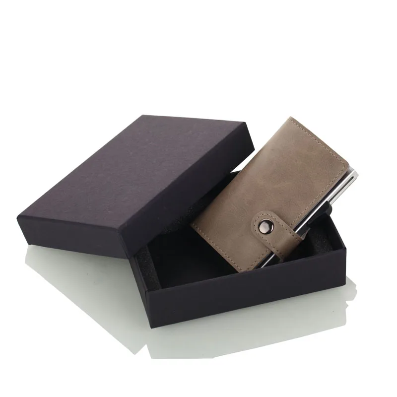 Weduoduo Новинка натуральная кожа металлический мужской держатель для Карт RFID алюминиевый модный кредитный держатель для карт с блокировкой RFID мини кошелек