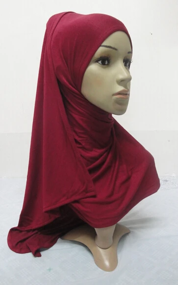 H836 Простой Большой размер Амира стиль тянуть на Джерси-шарф хиджаб быстрая
