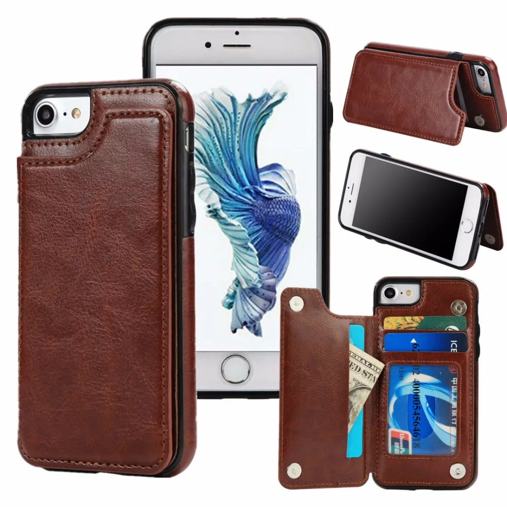 Slim Leather Wallet Credit Card Holder Stand Cover for IPhone X XR XS MAX 8 7 6 Samsung Galaxy S7 Edge S8 S9 Plus Note 9 Case |