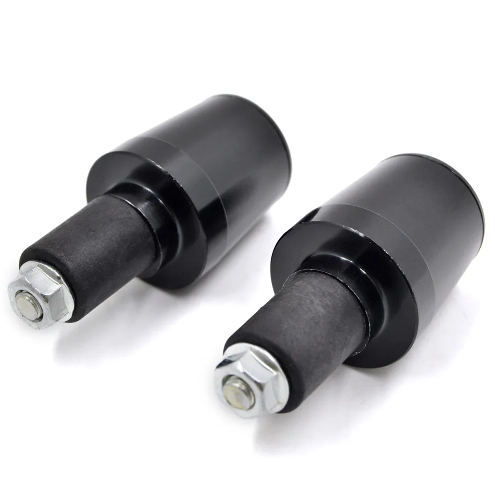 Black Grip End Концы Руля Мотоцикла 22 мм Антивибрационная балансировочная Крышка для мотокросса с ЧПУ руль для Honda CBR 600 600RR 1000RR - Цвет: Black Grip End