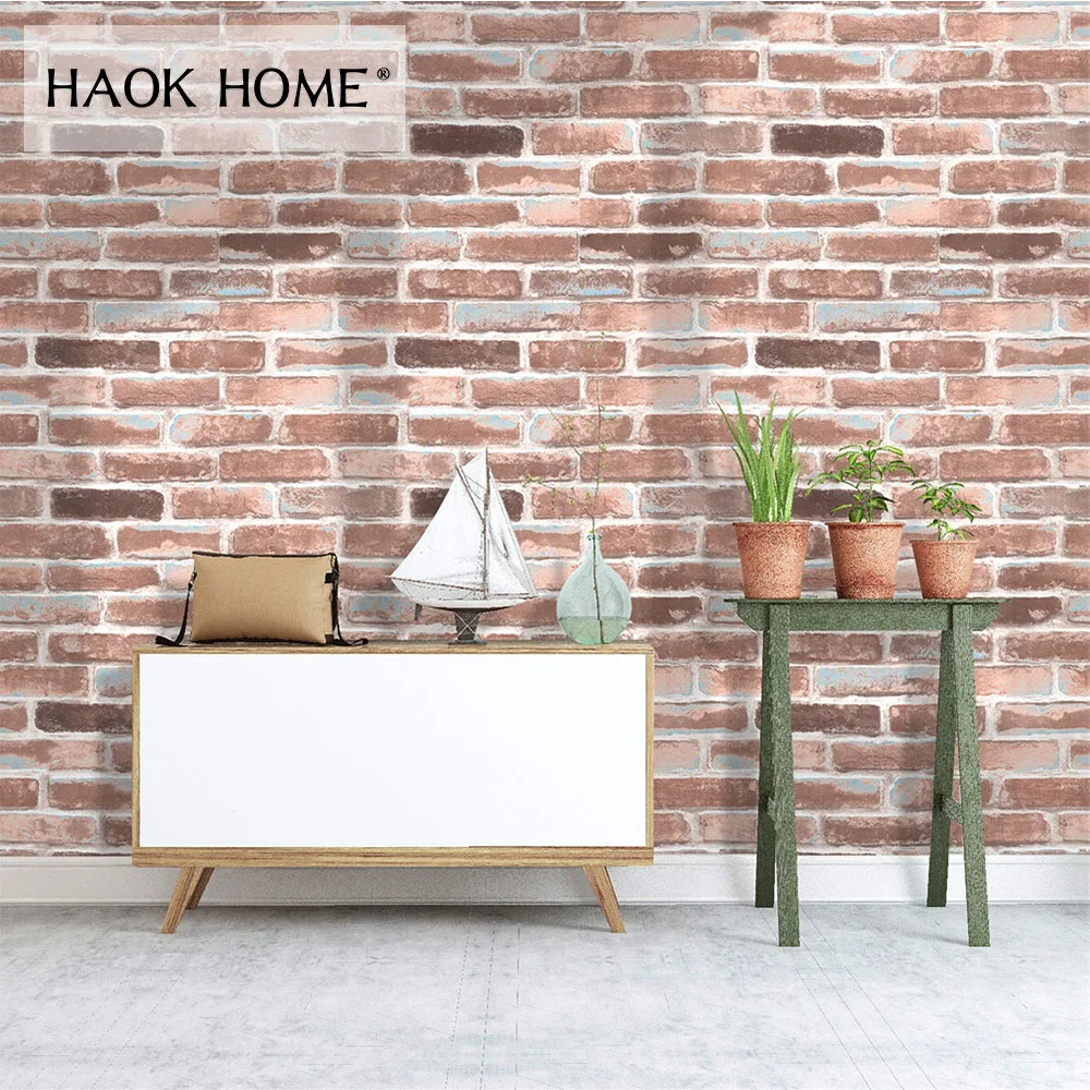 HaokHome винтажные кирпичные обои для стен 3d ржавчина красный/синий/белый