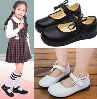 black white spring autumn girls princess shoes for kids school black leather shoes for student dress shoes girls 3 4 5 6 7 8 15t