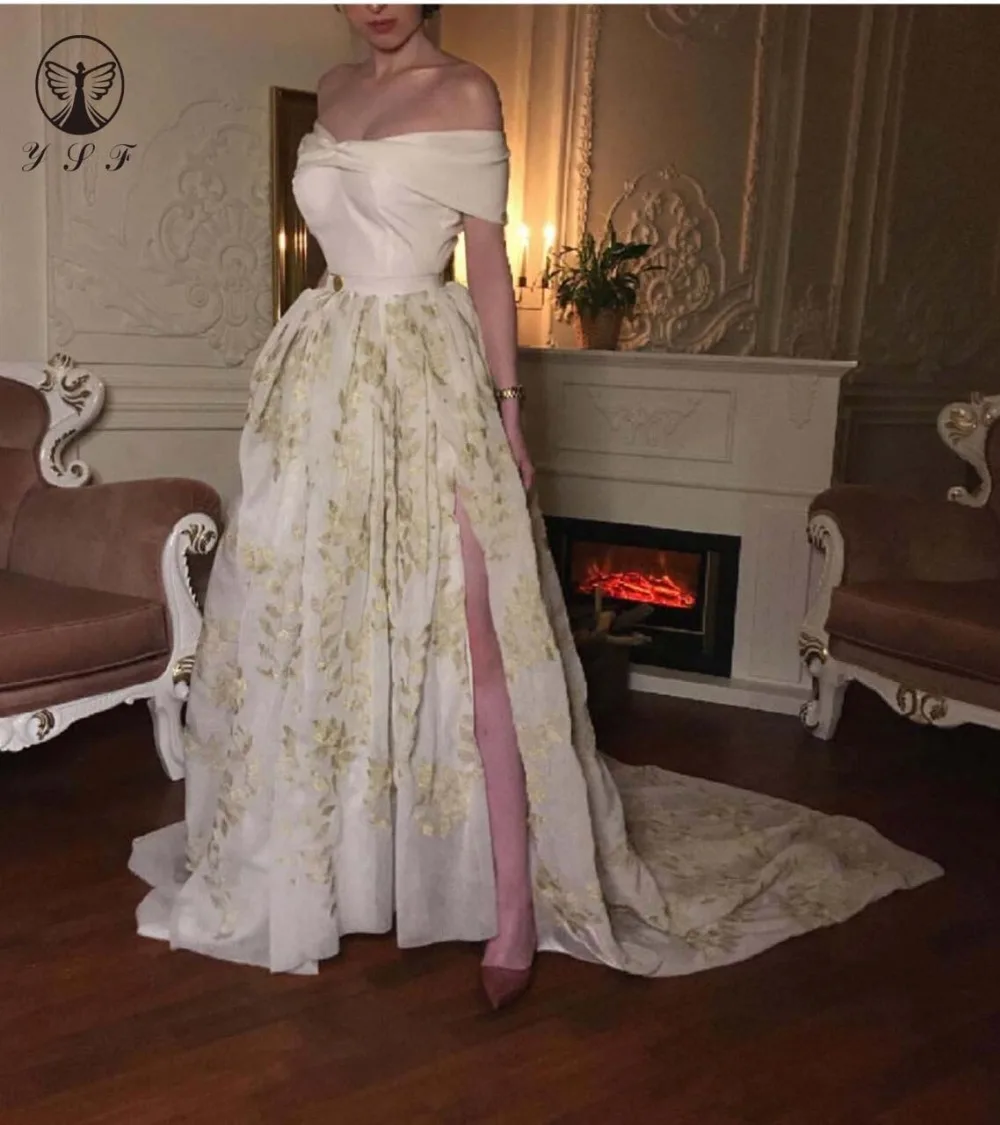 

YSF, контрастные цвета, блестящие золотистые кружевные платья в пол, трапециевидного силуэта для выпускного вечера, 2019