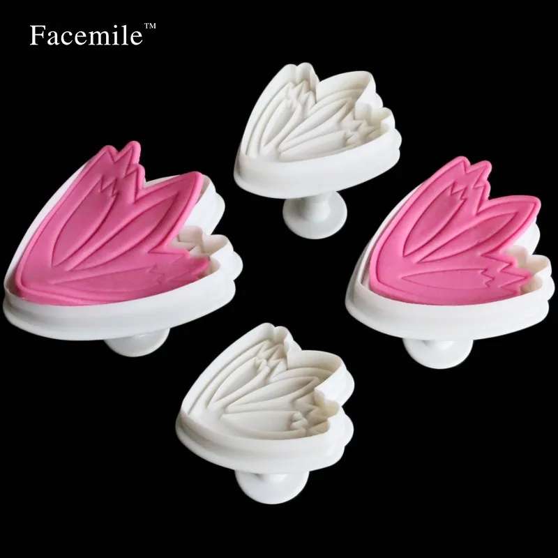 DUOLVQI Gift Tulip Plastic Cookie Cutter Cake Mould Tool Baking Pastry Fondant Embossing Molds | Дом и сад