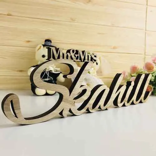 Rustic Индивидуальные, деревянные буквы Mr и Mrs фамилия Свадьба на заказ свадебное оформление Mr& Mrs фамилия знак для стола Свадебный декор - Цвет: Rustic