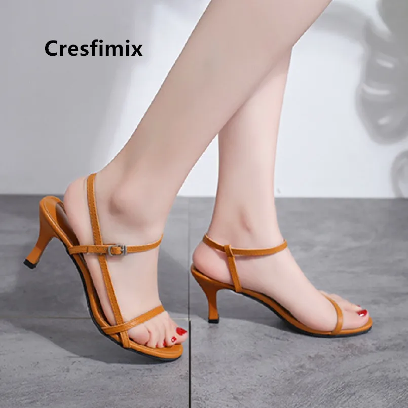 Cresfimix sandales femmes/женские модные босоножки высокого качества на высоком каблуке 7 см