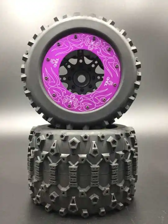 2PCS P 1/8 RC колеса/шины/диски для HPI Savage Flux 5,9/4,6 jraxxas Summit Revo HSP 94762 TEAM REDCAT TR-MT8E V2 6S 4X4 RC monster - Цвет: 2PCS P