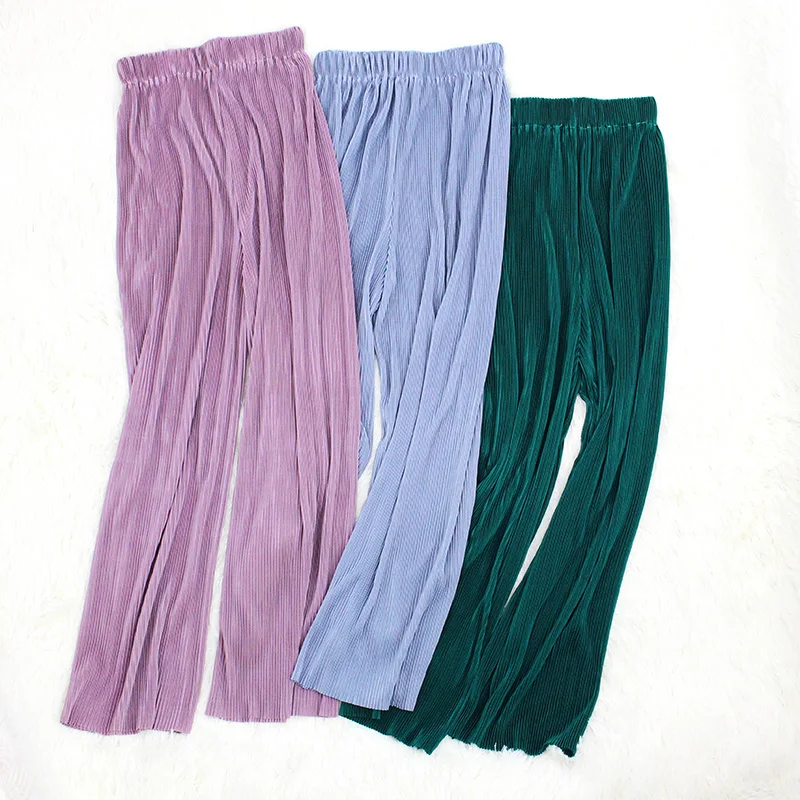 Женские Плиссированные широкие брюки летние свободные повседневные длинные