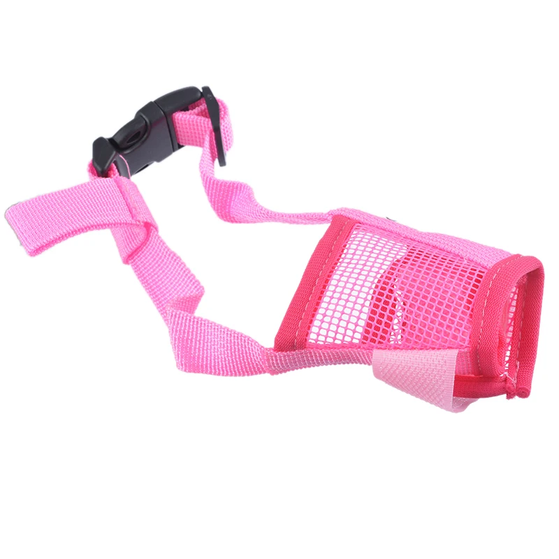 pink 1 шт. тренировочный продукт Pet Регулируемая Маска Сетка Дышащие мордочки маленький большой рот мордочка анти намордник против лая, укусов жевания - Цвет: pink