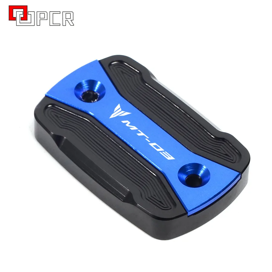 Front blue Высококачественный с логотипом MT-03 черный и синий CNC цилиндр для жидкости главный резервуар Крышка для Yamaha MT03 ABS MT 03 - Цвет: Front blue