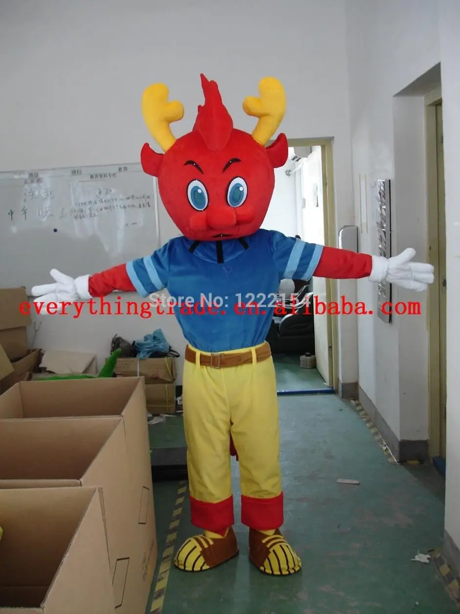 Комикс знаки взрослые милый красный head дракон мальчик ростовая кукла необычные