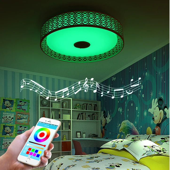 RGB современный светодиодный потолочный светильник с Bluetooth APP управление Цвет