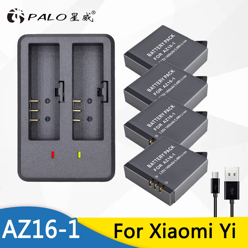 Оригинальный аккумулятор для Xiaomi YI lite 4K + LED USB двойное зарядное устройство Yi 2