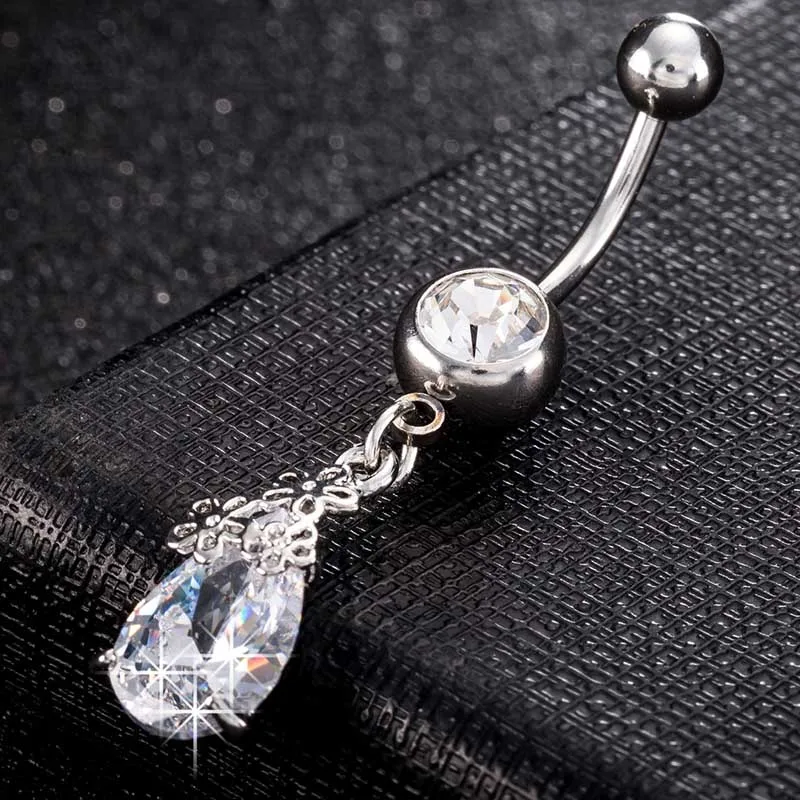 FORSEVEN хирургические кольца из нержавеющей стали капли воды лепестки кнопки для