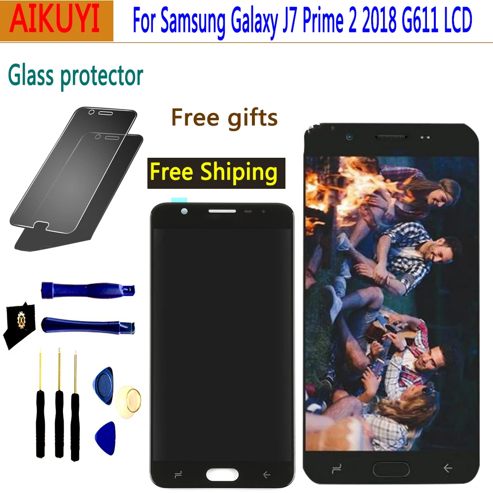 AMOLED J7 Prime 2018 G611 для Samsung Galaxy 2 G611F ЖК дисплей сенсорный экран Замена дисплея|Экраны