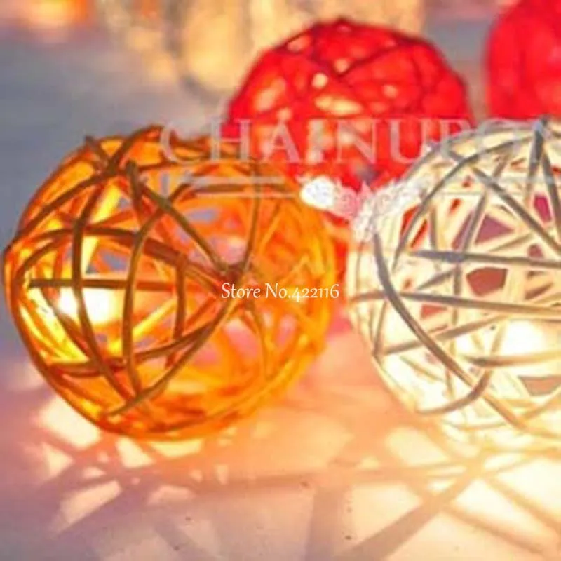 Светодиодная гирлянда из ротанга в виде шара 5 м 20 дюймов|light garland|string lightsled string lights