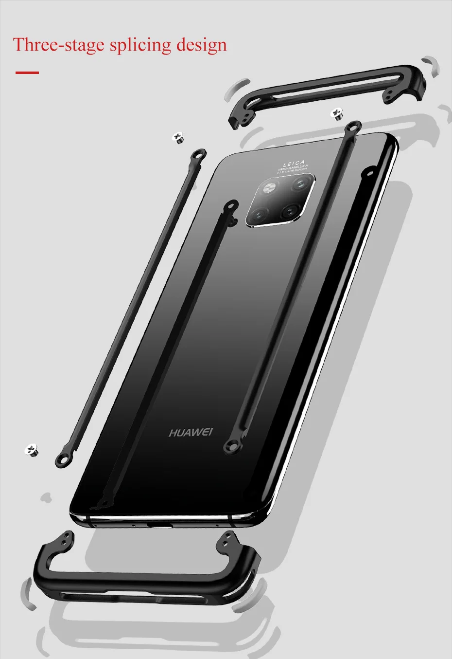 OATSBASF подушка безопасности металлический бампер чехол для huawei mate 20 X Чехол индивидуальный металлический чехол для huawei mate 20X360 градусов чехол