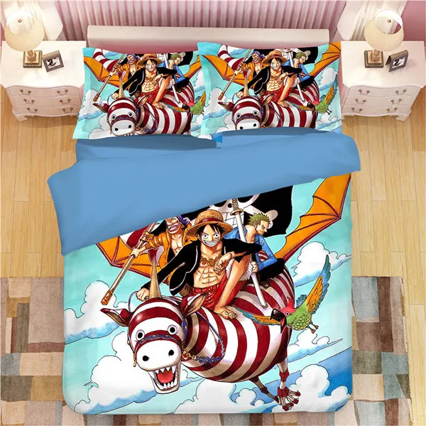 style 1 Мультфильм Синий Комплект постельного белья аниме один кусок пододеяльник наборы одинарная двойная королева король пододеяльник облака 3d роскошное постельное белье - Цвет: style 1