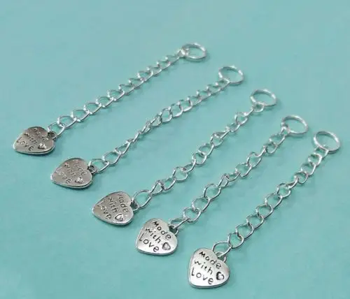 100pcs extension chains tassel Heart Charms necklace connector clasps NEW 50*13mm | Украшения и аксессуары