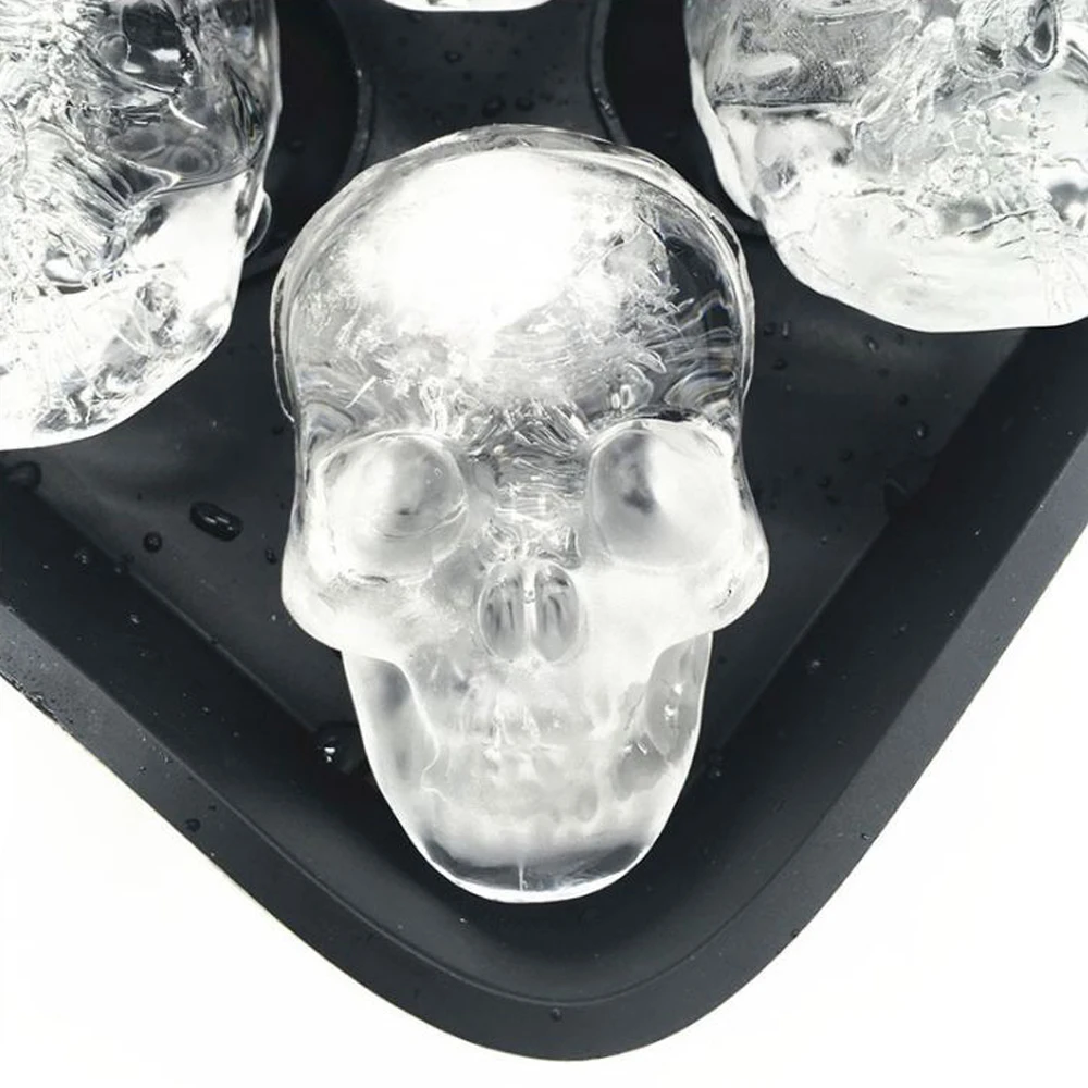 3D Силиконовые Череп Ice Плесень виски Вино Cube лоток Кухня лед втиснуть плесенью
