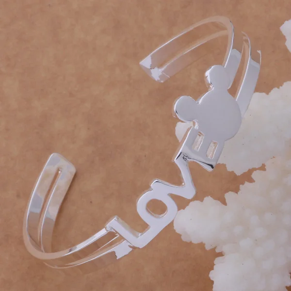 Оптовая продажа браслет серебряного цвета AB074 модные ювелирные украшения love micky