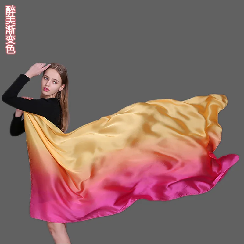 RUBY VICKY 2019 летний градиент цвета шелковый шарф для женщин Женская Новая мода